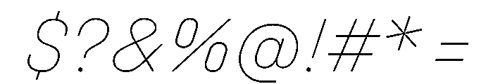 UniforaStandard ThinItalic Font OTHER CHARS