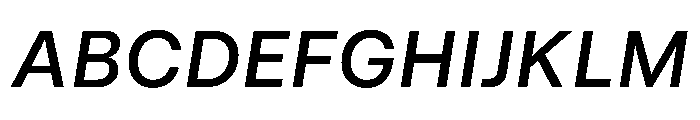UniversalSansText MediumItalic Font UPPERCASE