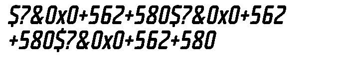 Unicod Medium Cond Italic Font OTHER CHARS