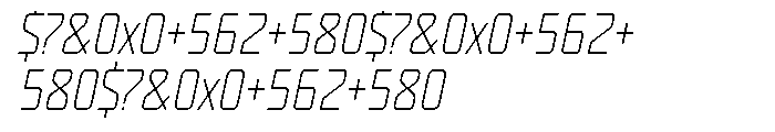 Unicod Ultralight Cond Italic Font OTHER CHARS