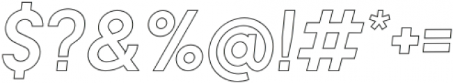 Upper Now Bold Outline Italic otf (700) Font OTHER CHARS