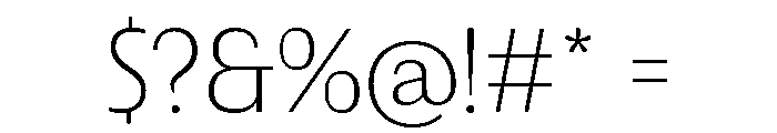 Urca Extralight Font OTHER CHARS