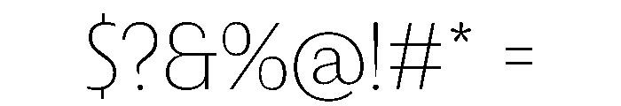 Urca Thin Font OTHER CHARS