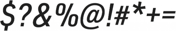 URW DIN SemiCond Medium Italic otf (500) Font OTHER CHARS