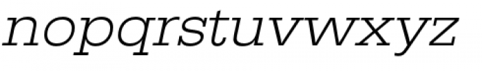 URW Egyptienne Extra Wide Light Oblique Font LOWERCASE
