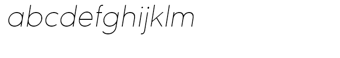 URW Geometric Thin Oblique Font LOWERCASE
