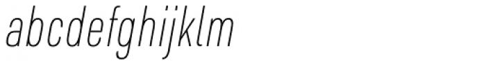 URW DIN Condensed Thin Italic Font LOWERCASE