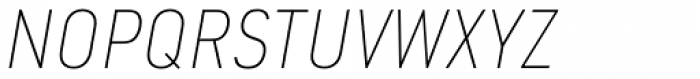 URW DIN Semi Condensed Thin Italic Font UPPERCASE