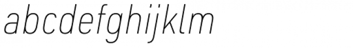 URW DIN Semi Condensed Thin Italic Font LOWERCASE