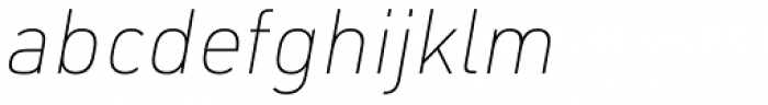 URW DIN Thin Italic Font LOWERCASE