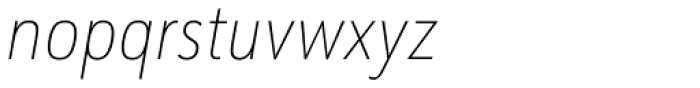 URW Form Cond Thin Italic Font LOWERCASE