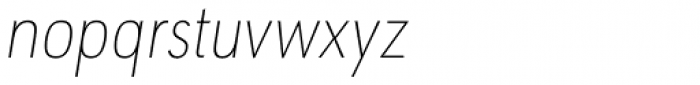 URW Geometric Condensed Thin Oblique Font LOWERCASE