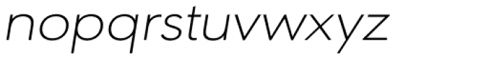 URW Geometric Extended Extra Light Oblique Font LOWERCASE
