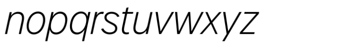 Urbane Condensed Extra Light Italic Font LOWERCASE