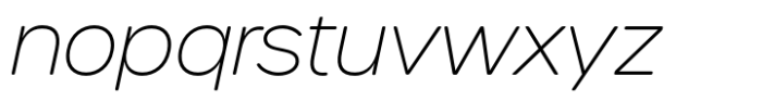 Urbane Rounded Urbane Thin Italic Font LOWERCASE