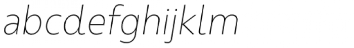 Urbani Thin Italic Font LOWERCASE