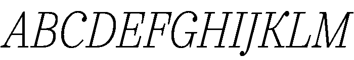 Urge Text Condensed Extra Light Italic Font UPPERCASE