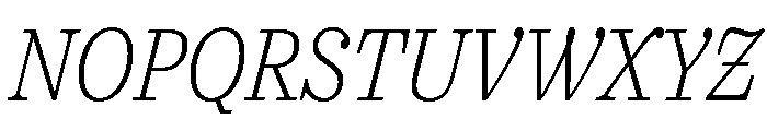 Urge Text Condensed Extra Light Italic Font UPPERCASE