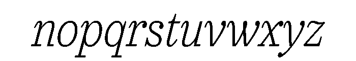Urge Text Condensed Extra Light Italic Font LOWERCASE
