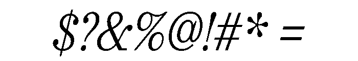 Urge Text Condensed Light Italic Font OTHER CHARS