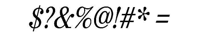 Urge Text Condensed Regular Italic Font OTHER CHARS