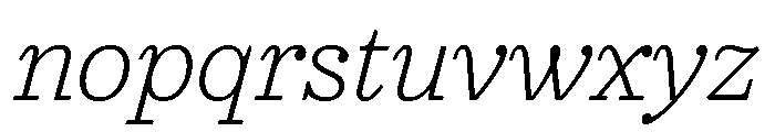 Urge Text Extra Light Italic Font LOWERCASE