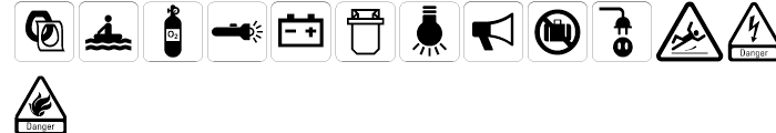 USF Symbol Signs DOT Three Font LOWERCASE