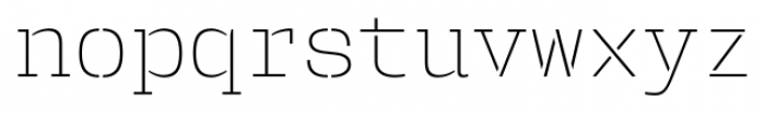 User Stencil ExtraLight Font LOWERCASE