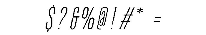 UT Glorious Thin Italic Font OTHER CHARS