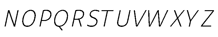 UT Rankberg Extra Light Italic Font UPPERCASE