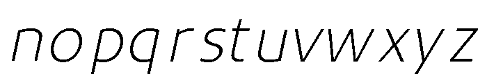 UT Rankberg Extra Light Italic Font LOWERCASE
