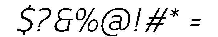 UT Rankberg Light Italic Font OTHER CHARS
