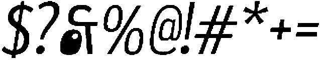 UT Ayonah Oblique otf (400) Font OTHER CHARS