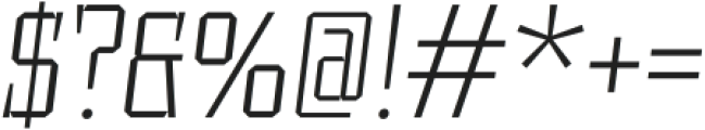 UT Sracotien Oblique SemiCondensed ExtraLight otf (200) Font OTHER CHARS