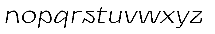 UT Cadiro Oblique Font LOWERCASE