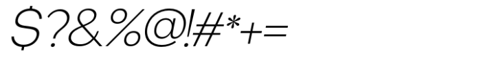 UT Glasgow Grotesk Extra Light Italic Font OTHER CHARS