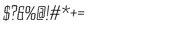 UT Sracotien Oblique Condensed Extra Light Font OTHER CHARS