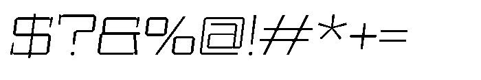 UT Sracotien Oblique Expanded Extra Light Font OTHER CHARS