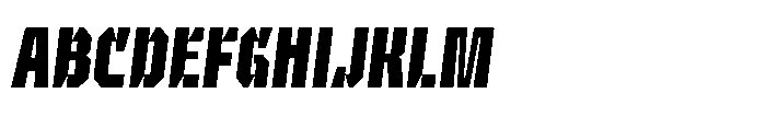 UT Sracotien Oblique Extra Condensed Bold Font UPPERCASE