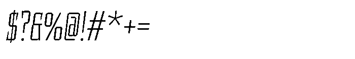 UT Sracotien Oblique Extra Condensed Extra Light Font OTHER CHARS