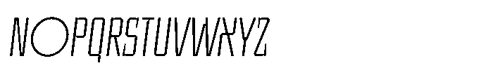 UT Sracotien Oblique Extra Condensed Extra Light Font UPPERCASE