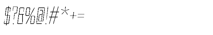 UT Sracotien Oblique Extra Condensed Thin Font OTHER CHARS