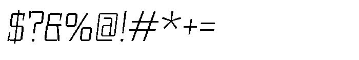 UT Sracotien Oblique Extra Light Font OTHER CHARS