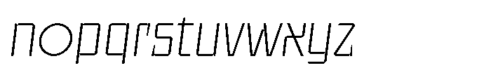 UT Sracotien Oblique Extra Light Font LOWERCASE