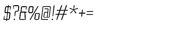 UT Sracotien Oblique Semi Condensed Extra Light Font OTHER CHARS