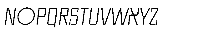 UT Sracotien Oblique Semi Condensed Extra Light Font UPPERCASE