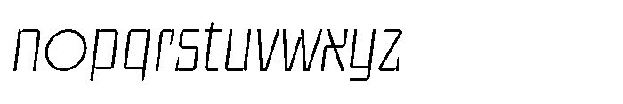 UT Sracotien Oblique Semi Condensed Extra Light Font LOWERCASE