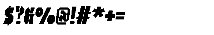 UT Sracotien Oblique Ultra Condensed Extra Bold Font OTHER CHARS