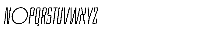 UT Sracotien Oblique Ultra Condensed Extra Light Font UPPERCASE