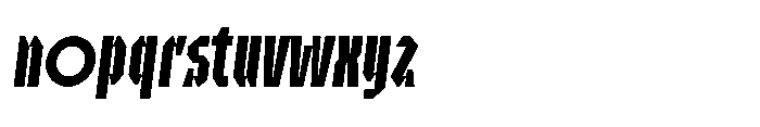 UT Sracotien Oblique Ultra Condensed Semi Bold Font LOWERCASE